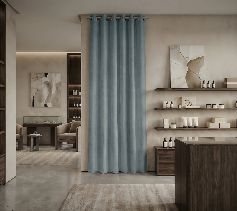 Штора Микровелюр v21 с креплением Люверсы. Фото 1