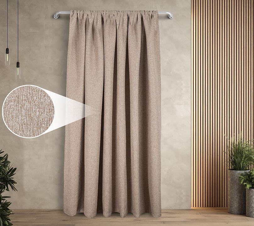 Штора Димаут Рогожка с креплением Кулиса v03. Фото 1