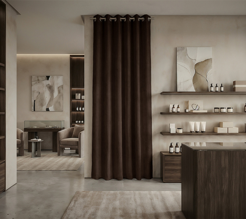 Штора Микровелюр v29 с креплением Люверсы. Фото 1