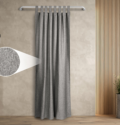 Штора Димаут Рогожка с креплением Петли v12 блэкаут