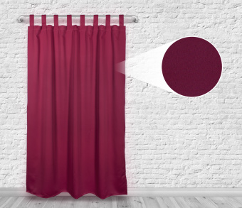Шторы Премиум рубиновые на петлях на липучках. Фото 4