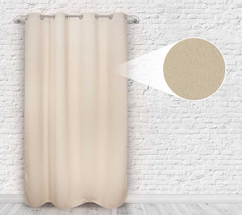 Шторы Премиум кремовые на люверсах. Фото 4