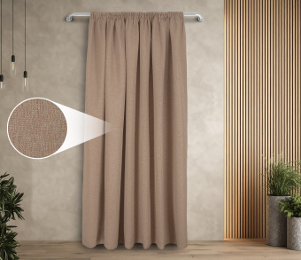 Штора Димаут Рогожка с креплением Шторная тесьма v07. Фото 1