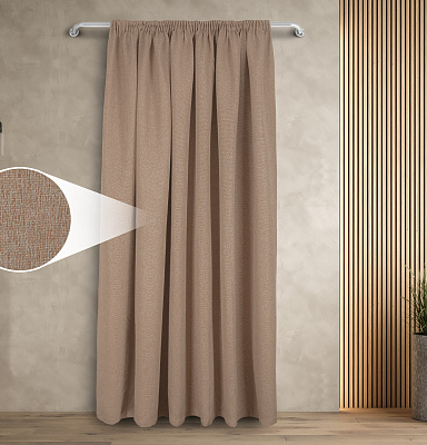 Штора Димаут Рогожка с креплением Шторная тесьма v07 блэкаут