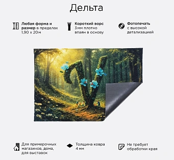 Дельта с логотипом — придверный прорезиненный коврик