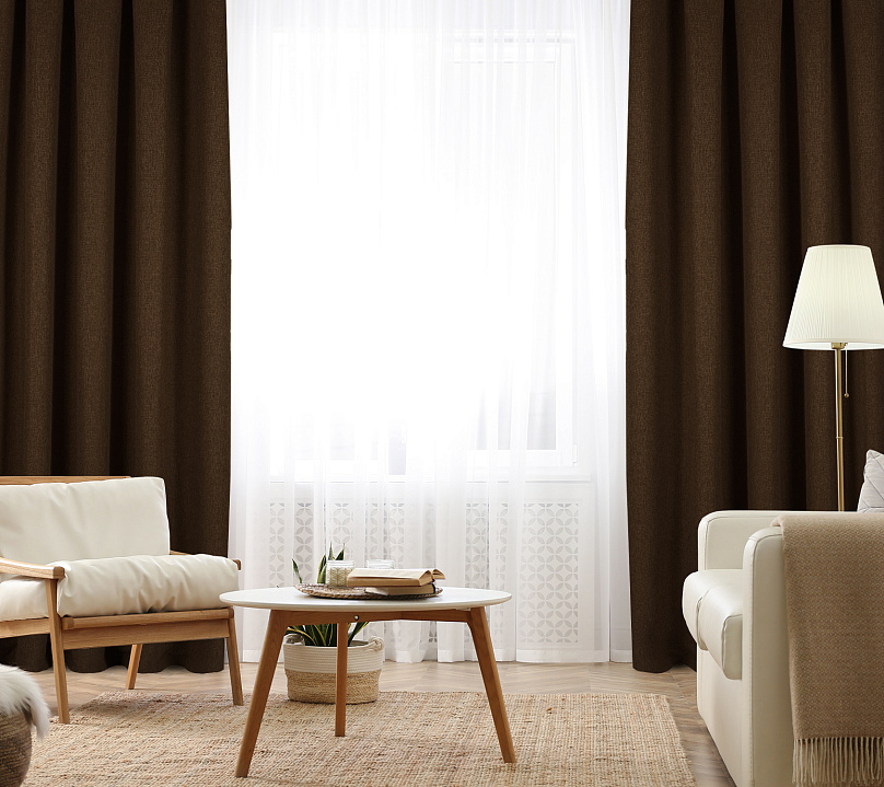 Штора Димаут Рогожка с креплением Люверсы v26. Фото 2