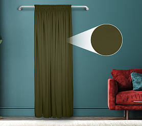 Штора Велюр матовый с креплением Шторная тесьма v15