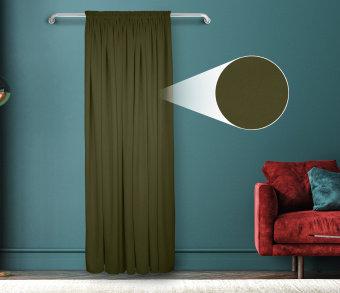 Штора Велюр матовый с креплением Шторная тесьма v15. Фото 1