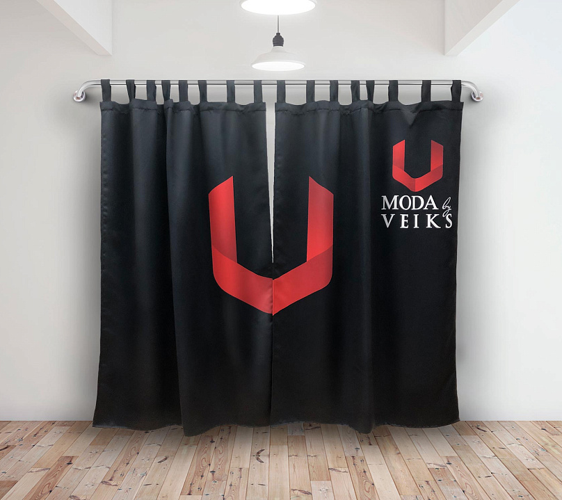 Шторы Премиум с логотипом на петлях без липучек. Фото 10