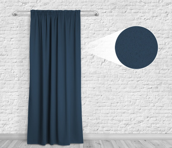 Шторы Премиум темно-синие на тесьме. Фото 4