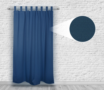 Шторы Премиум темно-синие на петлях на липучках. Фото 4