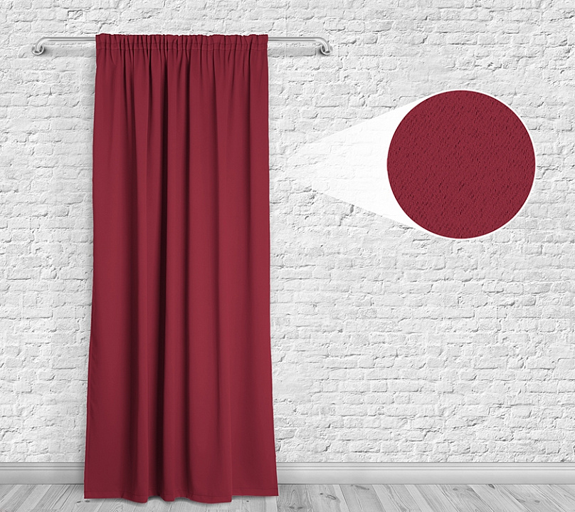 Шторы Премиум красные на тесьме. Фото 4