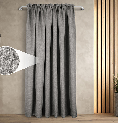 Штора Димаут Рогожка с креплением Кулиса с гребешком v12 блэкаут