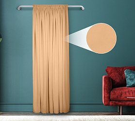 Штора Велюр матовый с креплением Шторная тесьма v21