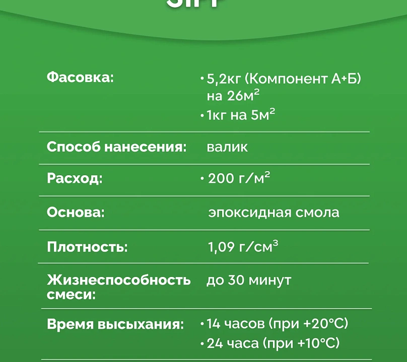 Двухкомпонентная эпоксидная грунтовка глубокого проникновения SIPP Epoxy Primer HS 1 кг