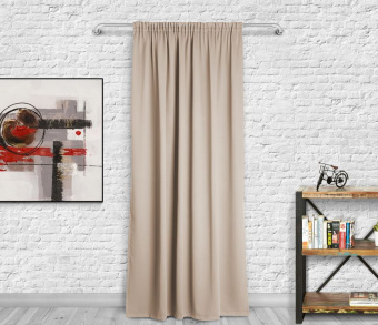 Шторы Премиум кремовые на тесьме. Фото 3