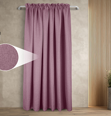 Штора Димаут Рогожка с креплением Кулиса с гребешком v23 блэкаут