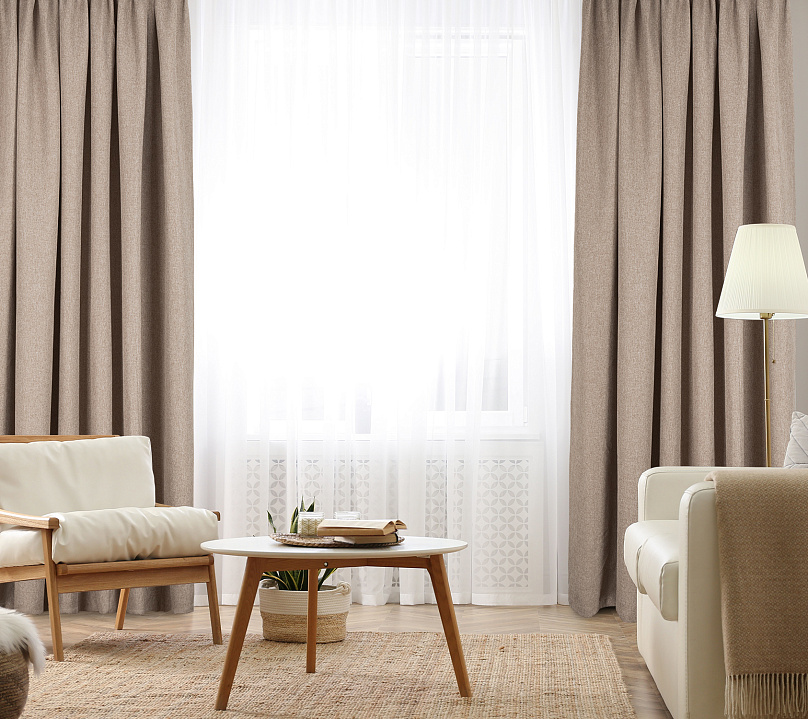 Штора Димаут Рогожка с креплением Кулиса v03. Фото 2