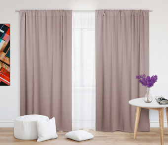 Шторы Премиум персиковые на кулиске. Фото 2