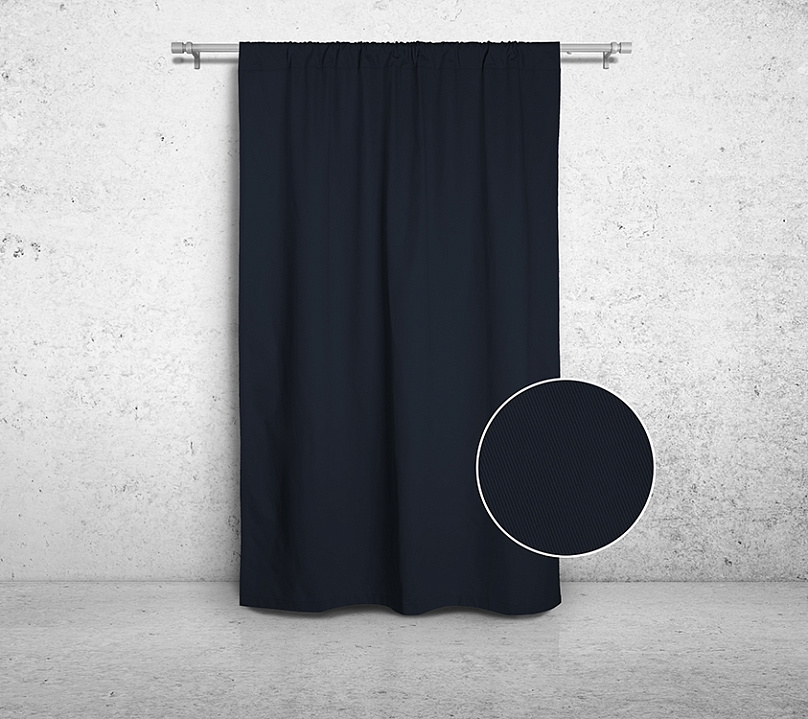 Шторы Стандарт темно-синие на кулиске. Фото 3