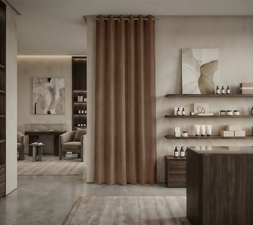 Штора Микровелюр v26 с креплением Люверсы. Фото 1