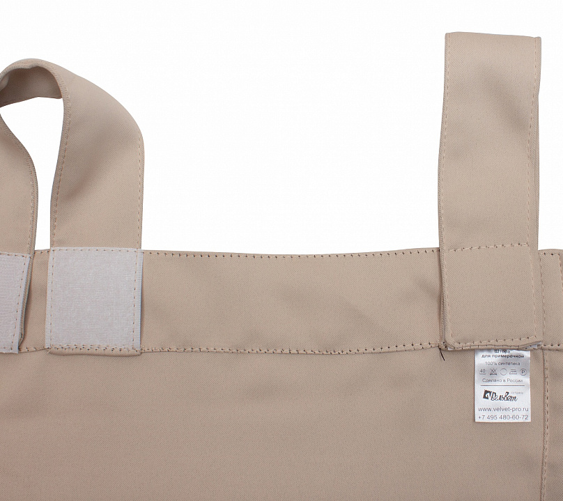 Шторы Премиум бежевые на петлях на липучках. Фото 6