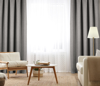 Штора Димаут Рогожка с креплением Люверсы v12. Фото 2