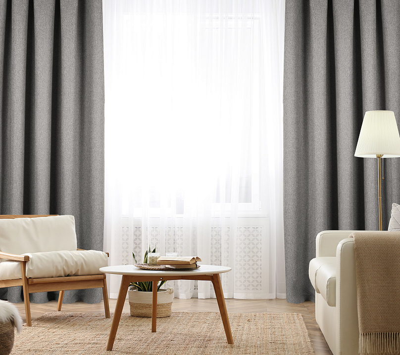 Штора Димаут Рогожка с креплением Люверсы v12. Фото 2