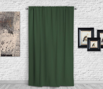 Шторы Премиум темно-зеленые на кулиске. Фото 3