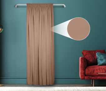 Штора Велюр матовый с креплением Шторная тесьма v05. Фото 1