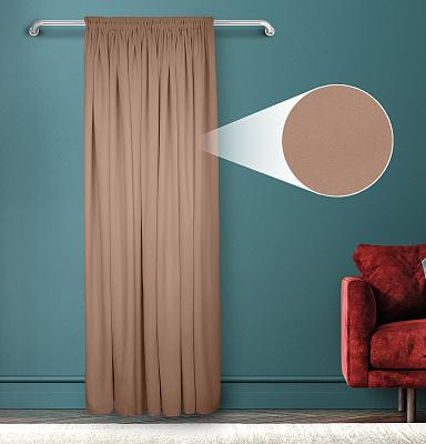 Штора Велюр матовый с креплением Шторная тесьма v05